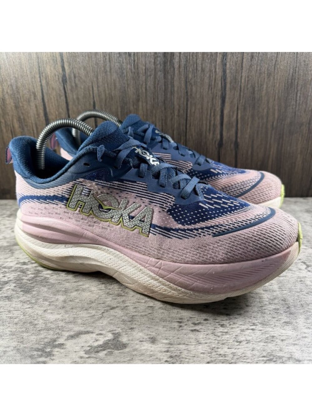 Hoka One One Skyflow Running Shoes Womens 8.5B Pink Blue Cushioned Road